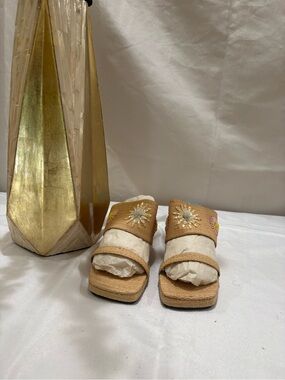 Women's Tan Embroidered Espadrille Sandal